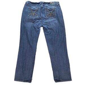 Kut from the Kloth Jean Women 36x29, Tag 14W Straight Leg Blue Stretch Whiskered